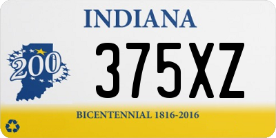 IN license plate 375XZ