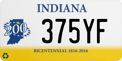 IN license plate 375YF