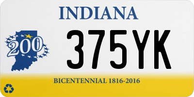 IN license plate 375YK