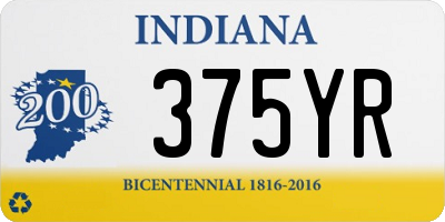 IN license plate 375YR