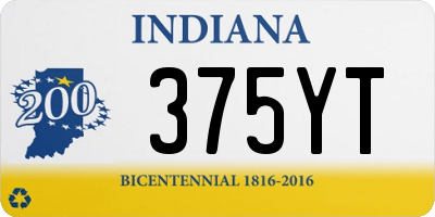 IN license plate 375YT