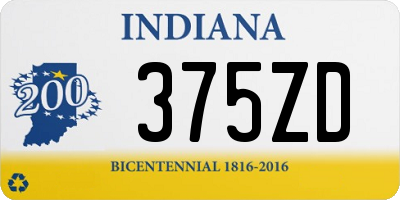 IN license plate 375ZD