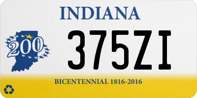 IN license plate 375ZI