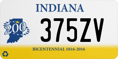 IN license plate 375ZV