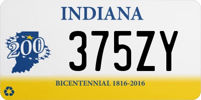 IN license plate 375ZY