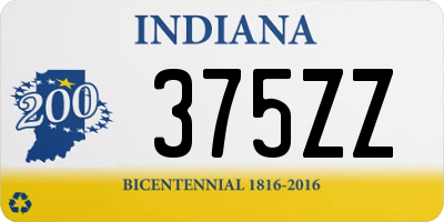 IN license plate 375ZZ