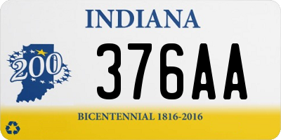 IN license plate 376AA