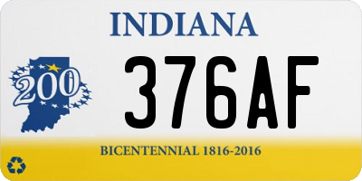 IN license plate 376AF