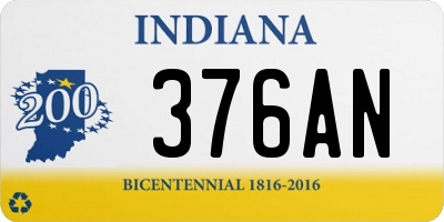 IN license plate 376AN