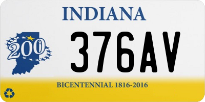 IN license plate 376AV