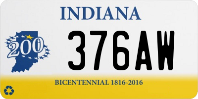 IN license plate 376AW