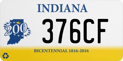 IN license plate 376CF