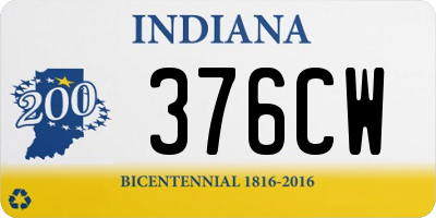 IN license plate 376CW