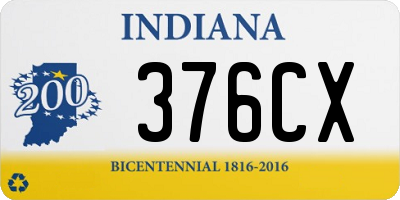 IN license plate 376CX