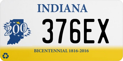 IN license plate 376EX