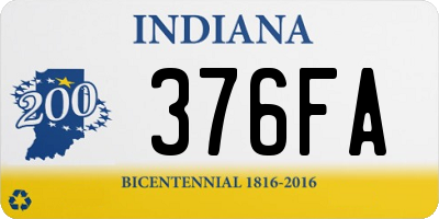 IN license plate 376FA