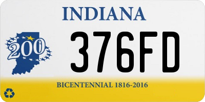 IN license plate 376FD