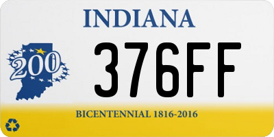 IN license plate 376FF