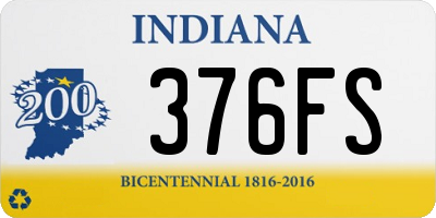 IN license plate 376FS