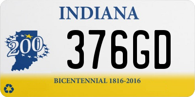 IN license plate 376GD