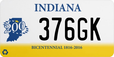 IN license plate 376GK