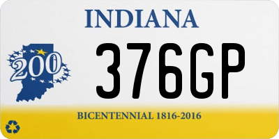 IN license plate 376GP