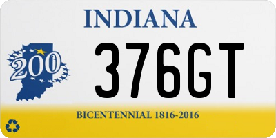 IN license plate 376GT