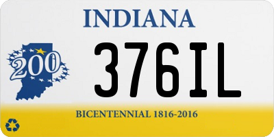 IN license plate 376IL