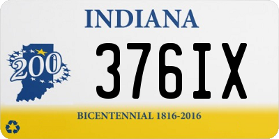 IN license plate 376IX