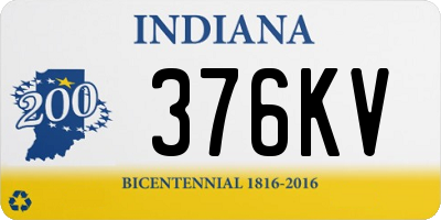 IN license plate 376KV