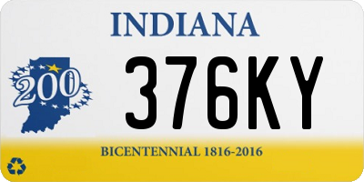 IN license plate 376KY