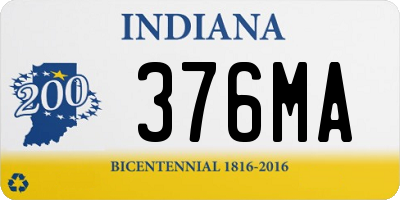 IN license plate 376MA