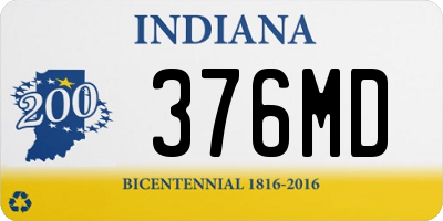 IN license plate 376MD