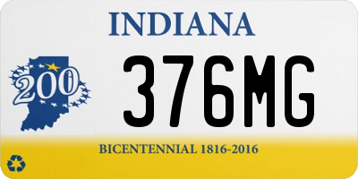 IN license plate 376MG