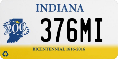 IN license plate 376MI