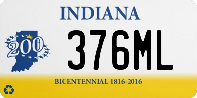 IN license plate 376ML