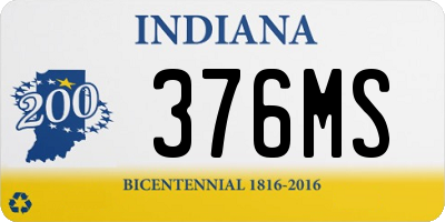 IN license plate 376MS