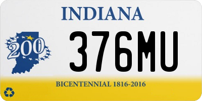 IN license plate 376MU