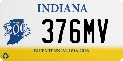 IN license plate 376MV