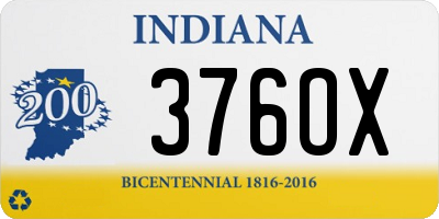 IN license plate 376OX