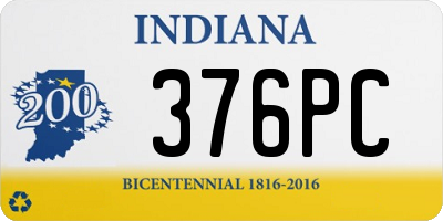 IN license plate 376PC