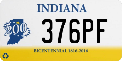 IN license plate 376PF