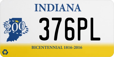 IN license plate 376PL