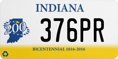 IN license plate 376PR