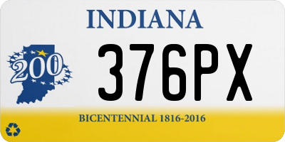 IN license plate 376PX