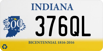 IN license plate 376QL