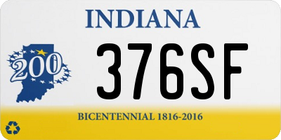 IN license plate 376SF