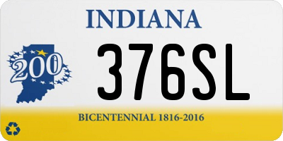 IN license plate 376SL