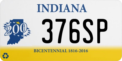 IN license plate 376SP