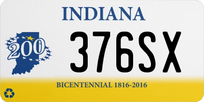 IN license plate 376SX